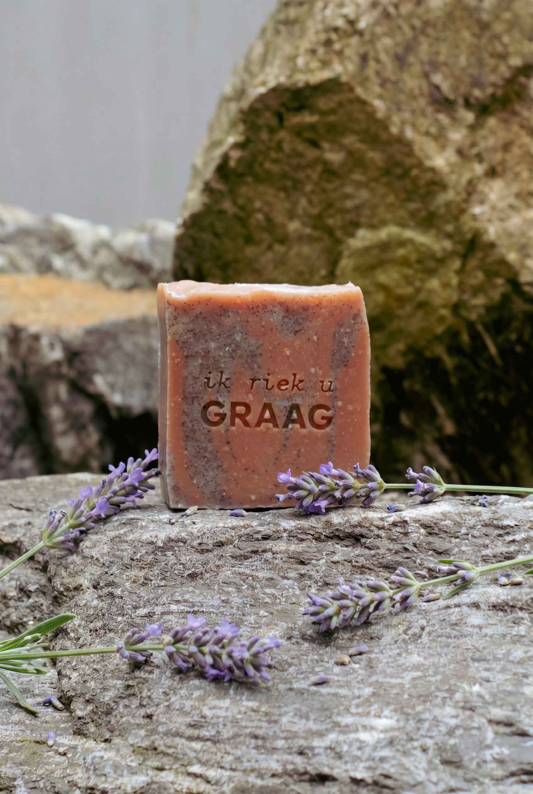 ik riek u graag, rechthoek groot, lavendel en roze kleipoeder